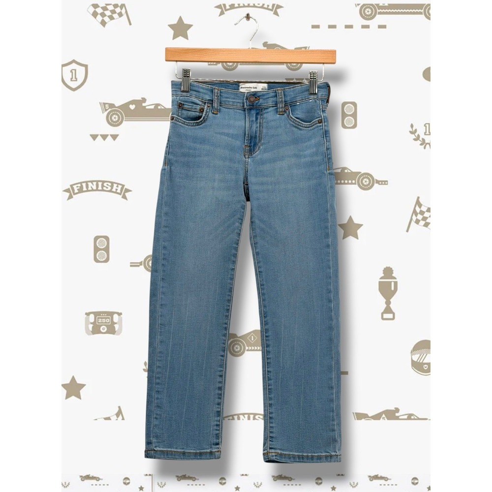 Abercrombie Kids Straight Leg Light Wash Denim Jeans Size 7/8 Regular
